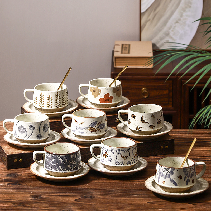 Coffee Tea Latte - Set di tazze da caffè vintage