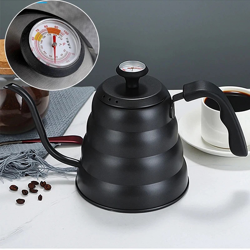 Pour Over Kettle - Caffettiera in acciaio inossidabile con termometro