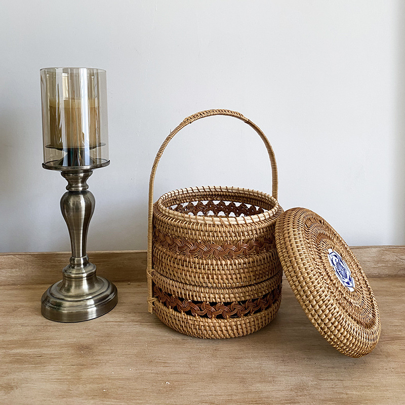 Coffee Tea Vietnam - Cesto portaoggetti in rattan vietnamita a