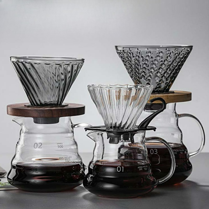 Pour Over Kettle - Set per caffettiera in vetro borosilicato