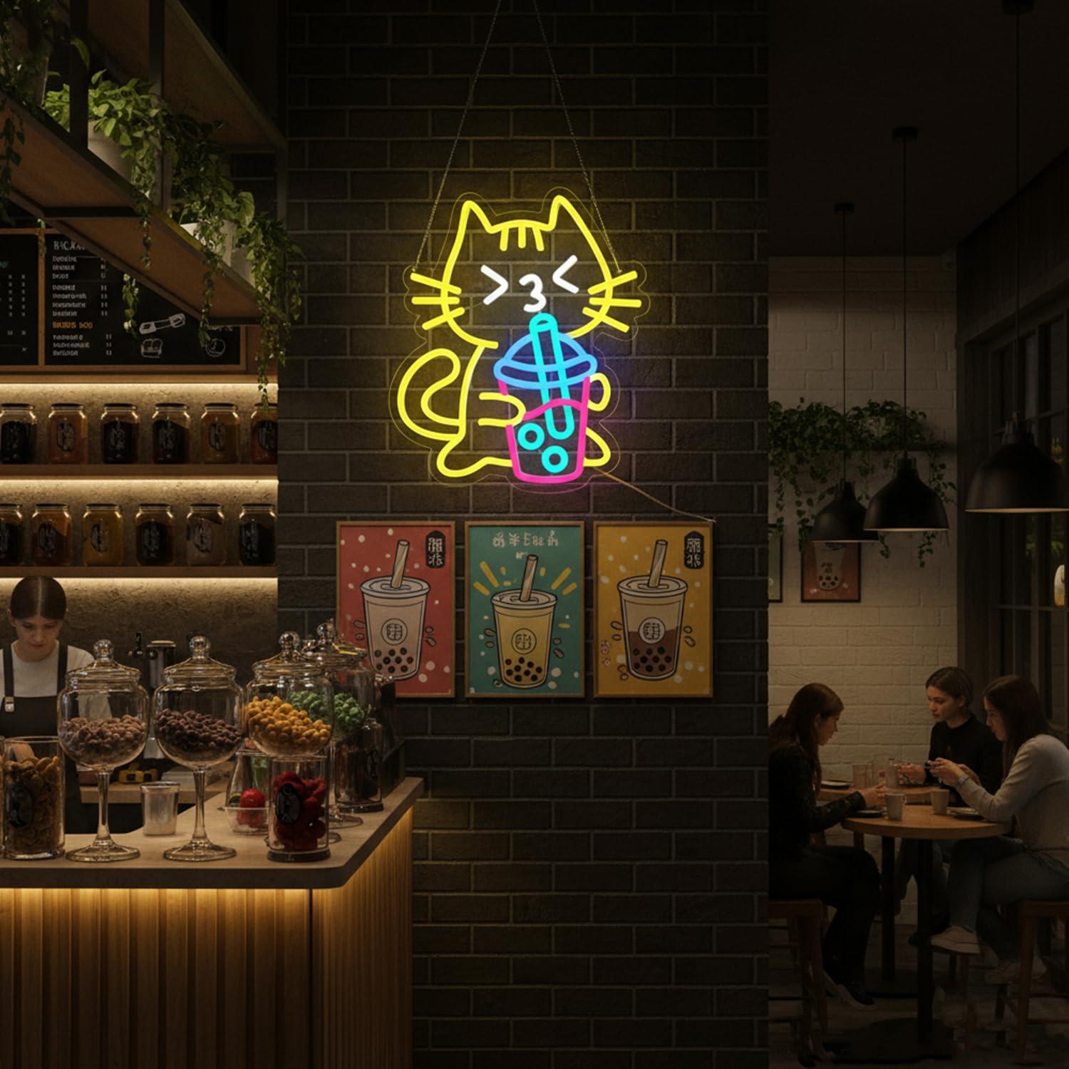 Insegna al Neon a Forma di Gat - Coffee Tea Boba recensione e prezzo