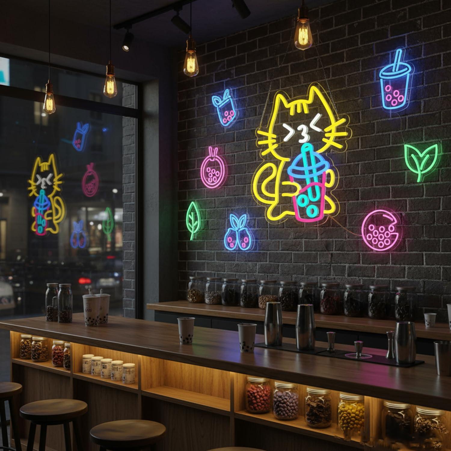Insegna al Neon a Forma di Gat - Coffee Tea Boba recensione e prezzo