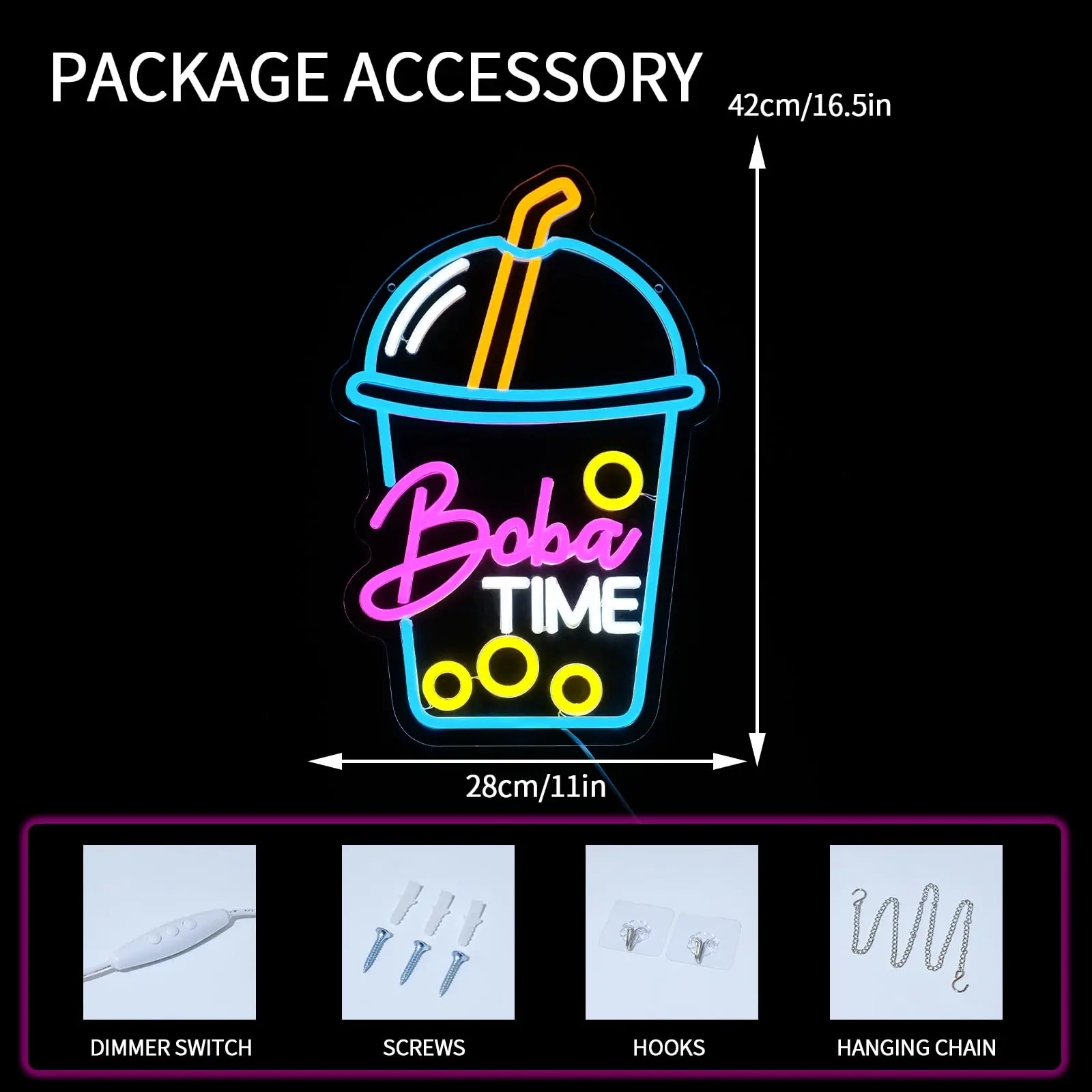 Boba Time Insegna al neon per  - Coffee Tea Boba recensione e prezzo